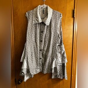 Gray Floral Women's Top